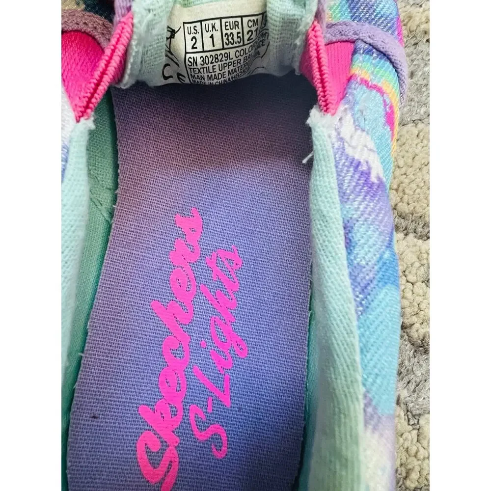 NWT❤️Skechers Girls S-Lights: Unicorn Chaser Light-Up sz2